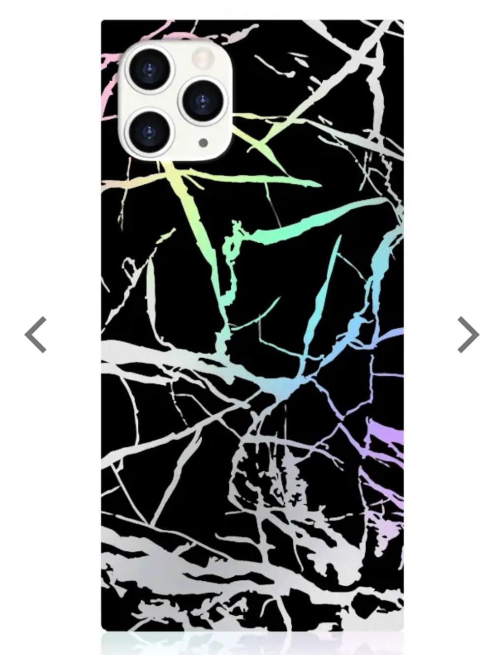 NWT FLAUNT SQUARE® Holographic Black Marble iPhone 13 Case